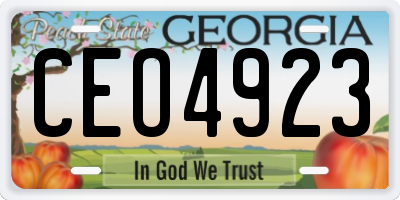 GA license plate CEO4923