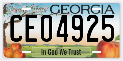 GA license plate CEO4925