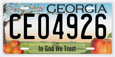 GA license plate CEO4926