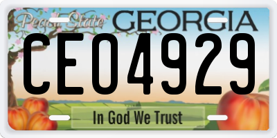 GA license plate CEO4929