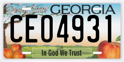GA license plate CEO4931