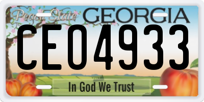 GA license plate CEO4933