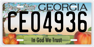 GA license plate CEO4936