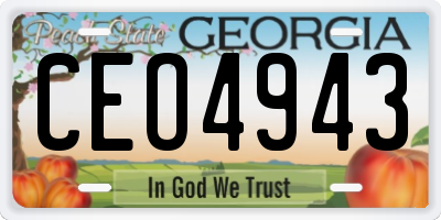 GA license plate CEO4943