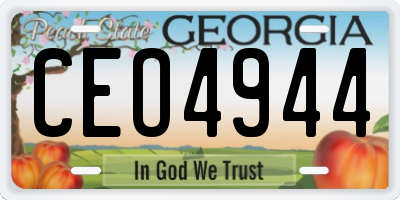 GA license plate CEO4944