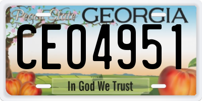 GA license plate CEO4951