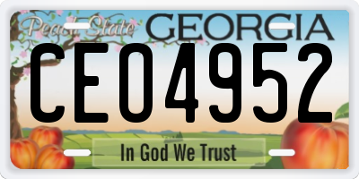 GA license plate CEO4952