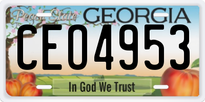 GA license plate CEO4953