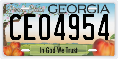 GA license plate CEO4954
