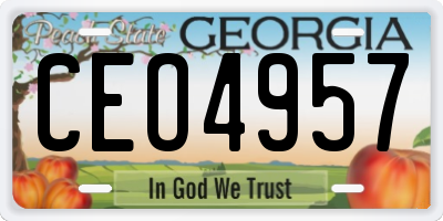 GA license plate CEO4957