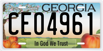 GA license plate CEO4961