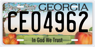 GA license plate CEO4962