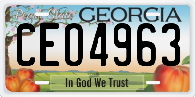 GA license plate CEO4963