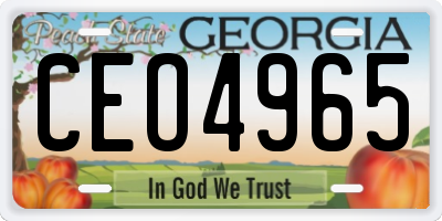GA license plate CEO4965