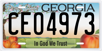 GA license plate CEO4973