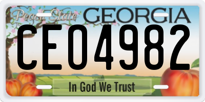 GA license plate CEO4982