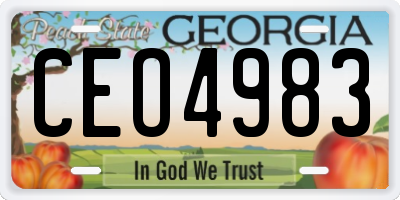 GA license plate CEO4983