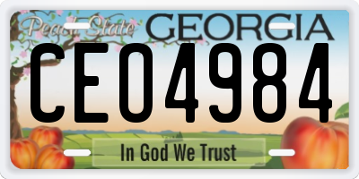 GA license plate CEO4984