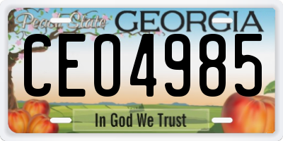 GA license plate CEO4985