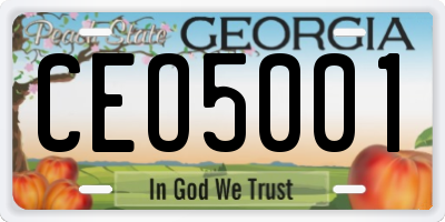 GA license plate CEO5001