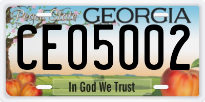 GA license plate CEO5002