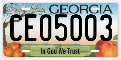 GA license plate CEO5003