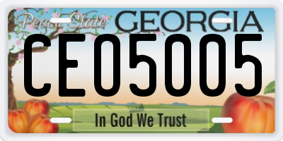 GA license plate CEO5005