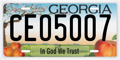 GA license plate CEO5007