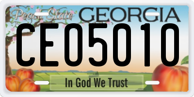 GA license plate CEO5010