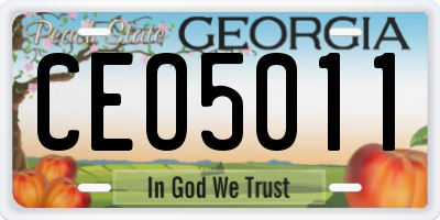GA license plate CEO5011
