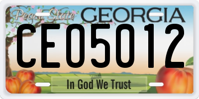 GA license plate CEO5012
