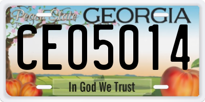 GA license plate CEO5014