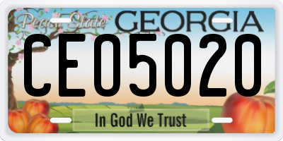GA license plate CEO5020