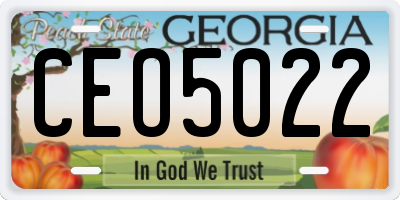 GA license plate CEO5022