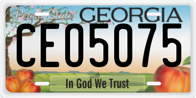 GA license plate CEO5075