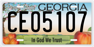 GA license plate CEO5107