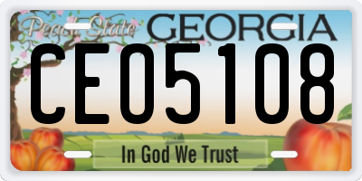 GA license plate CEO5108