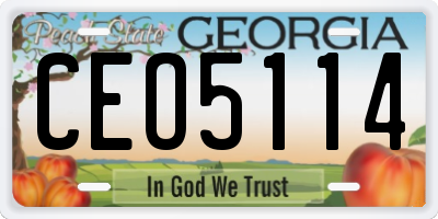 GA license plate CEO5114