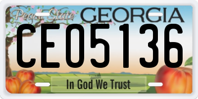 GA license plate CEO5136