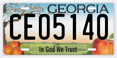 GA license plate CEO5140