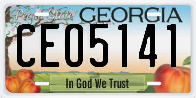 GA license plate CEO5141