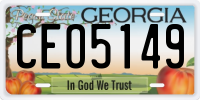 GA license plate CEO5149