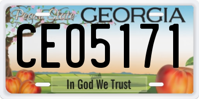 GA license plate CEO5171