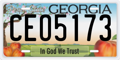 GA license plate CEO5173