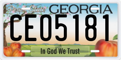 GA license plate CEO5181