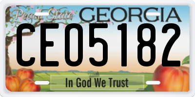 GA license plate CEO5182