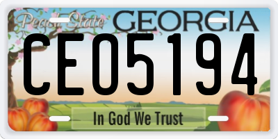 GA license plate CEO5194