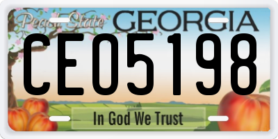 GA license plate CEO5198