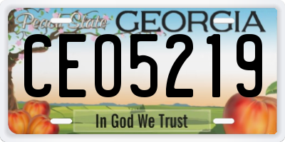 GA license plate CEO5219