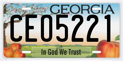 GA license plate CEO5221